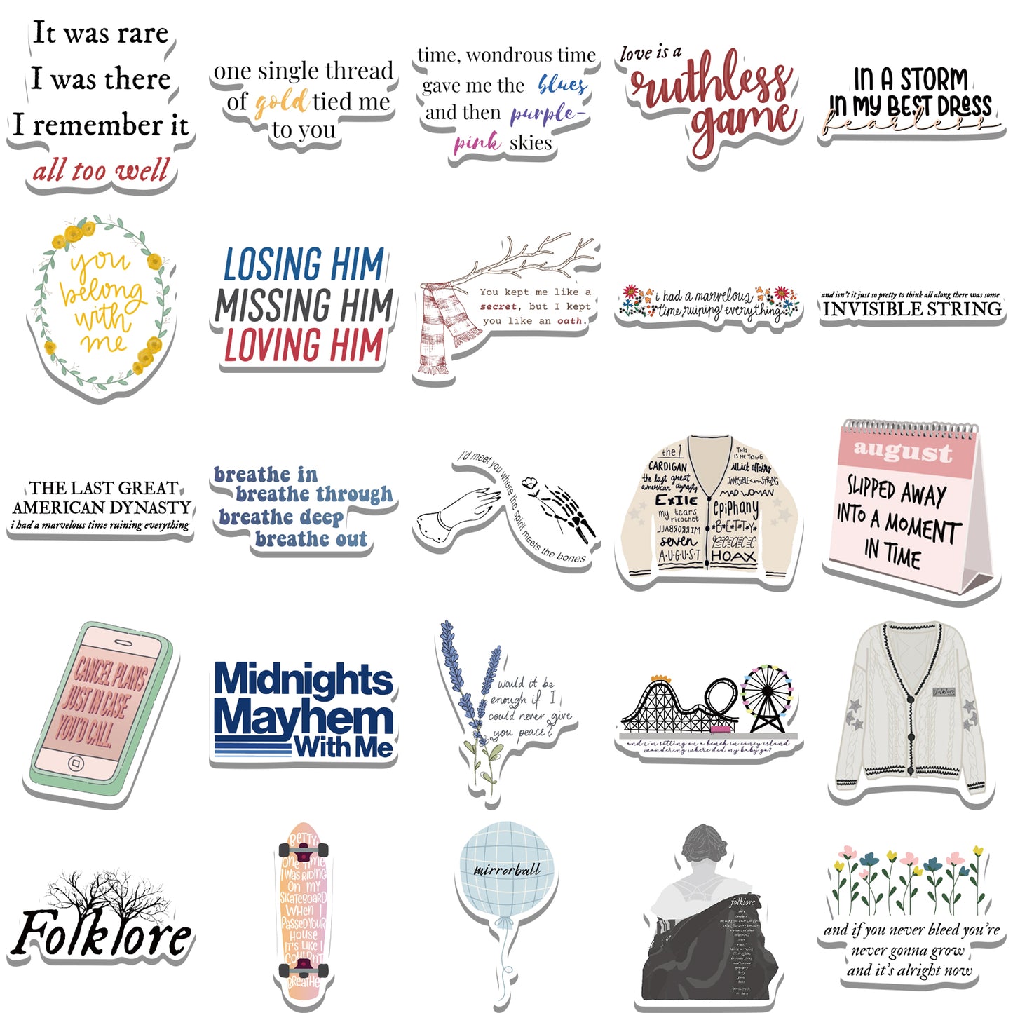 200pcs Taylor Swift 2 Stickers Music Singer Album