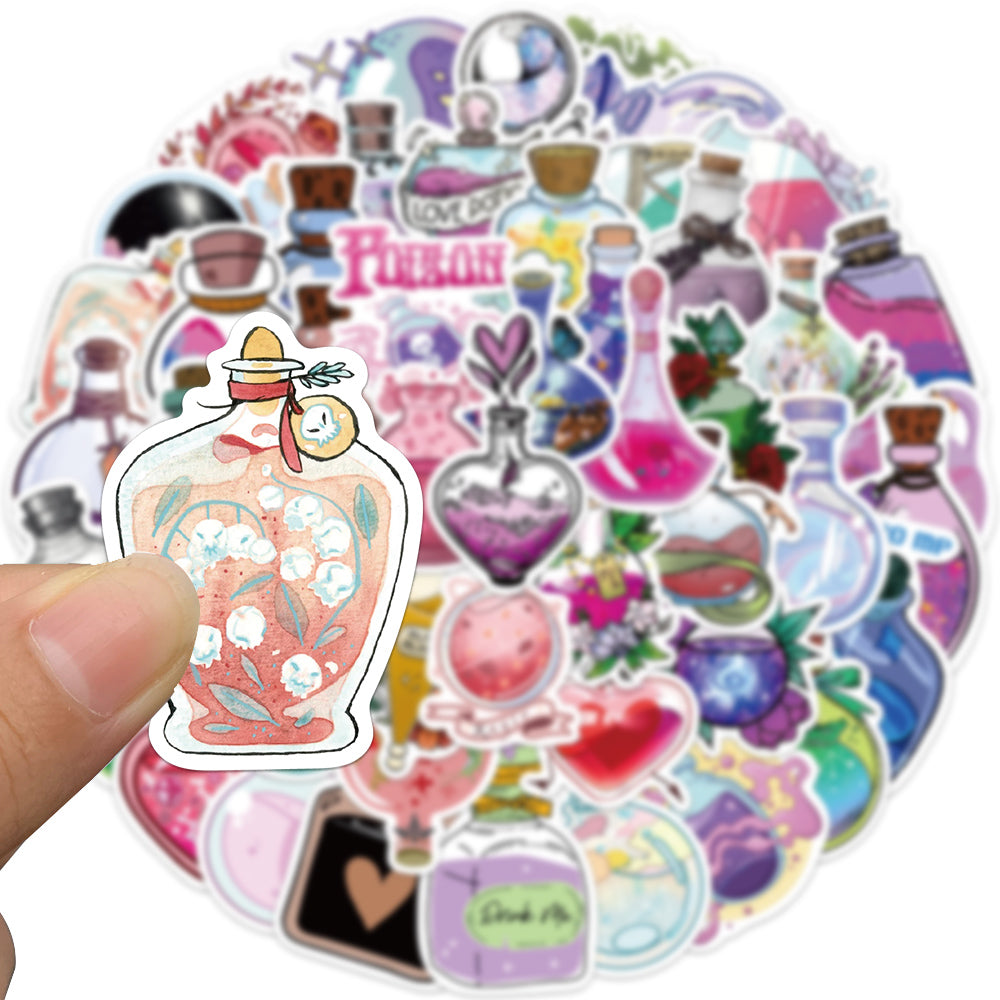 50pcs Potion Magic Colorful Bottle Stickers