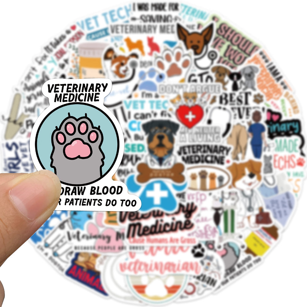 50pcs Vet House Pet Health DOGTOR Stickers