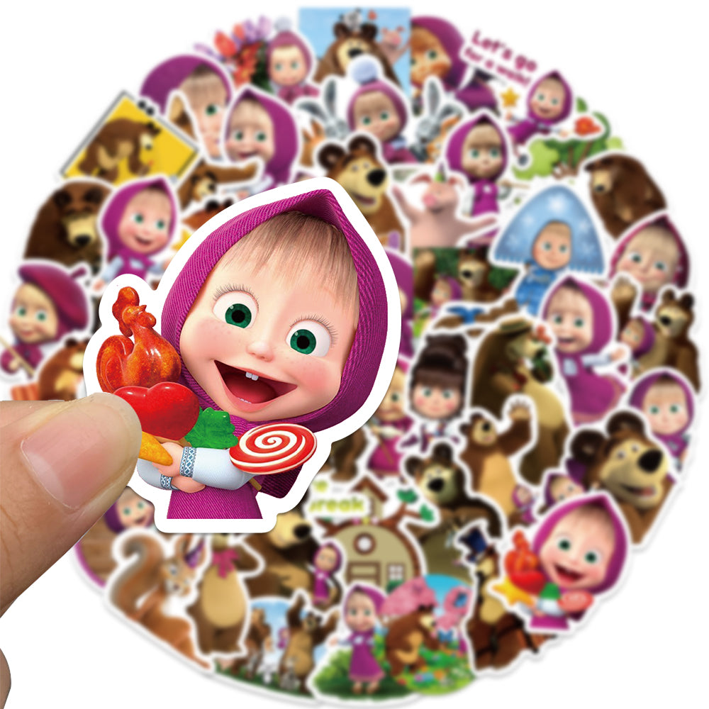 52pcs Masha and the Bear Stickers