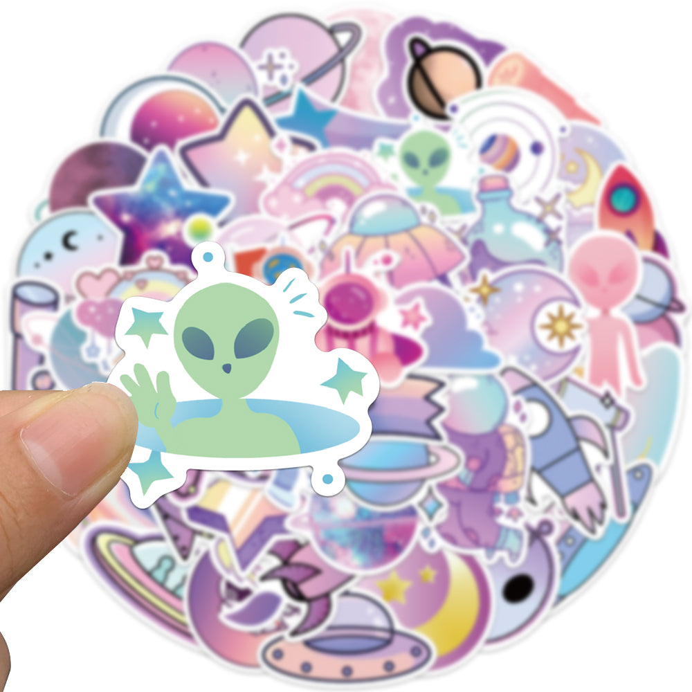 50pcs Gradient Planets Stickers