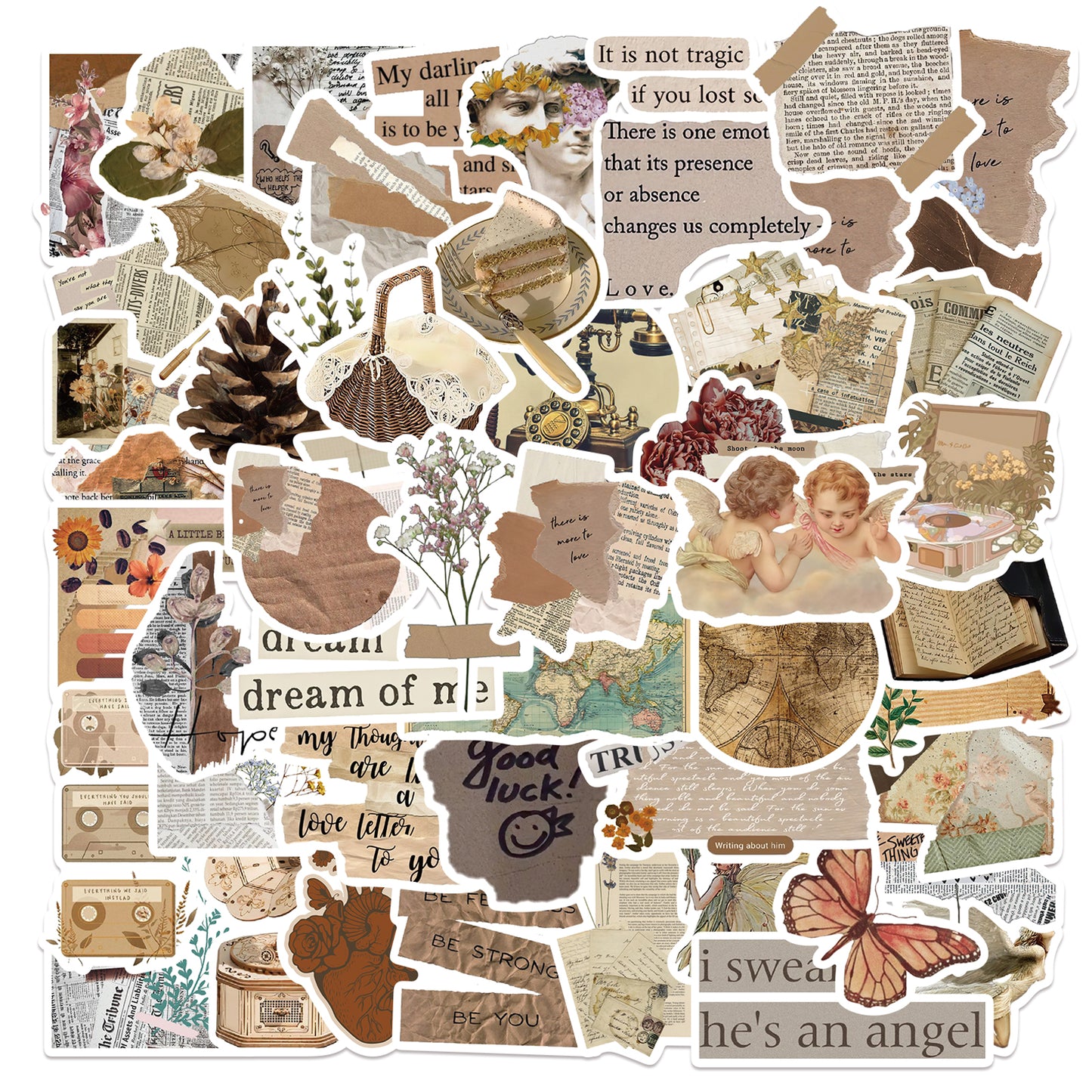 52pcs Retro Art 3 Stickers