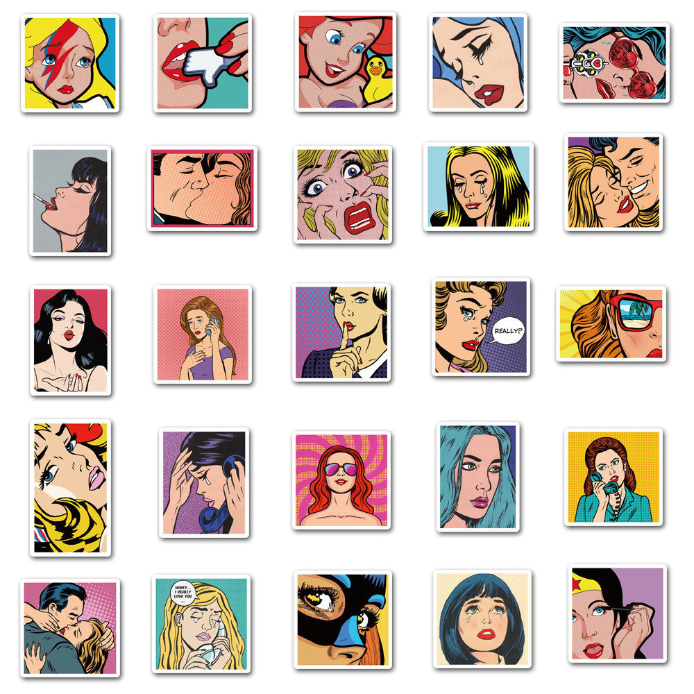 50pcs Pop Art 2 Stickers