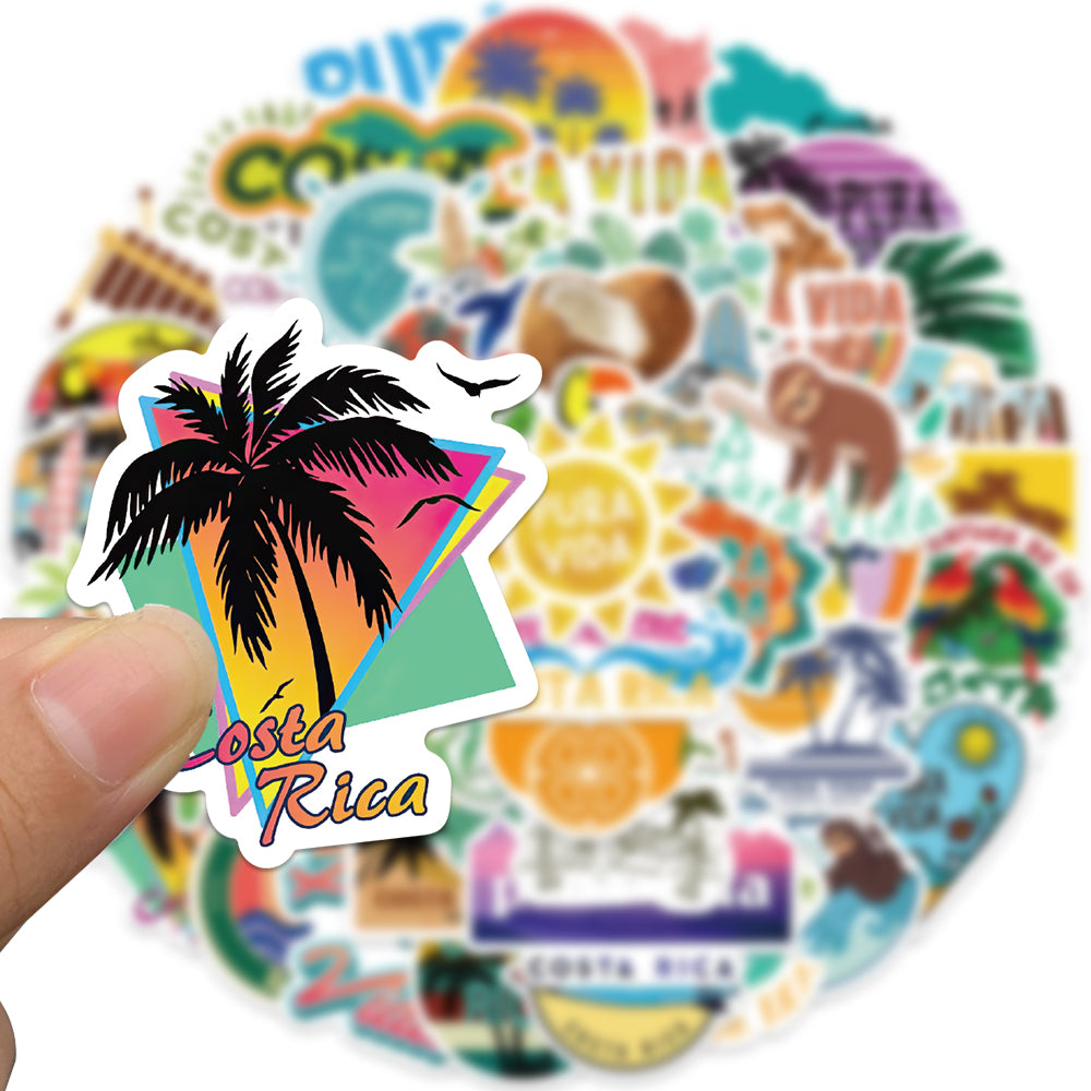 50pcs Costa Rica Stickers