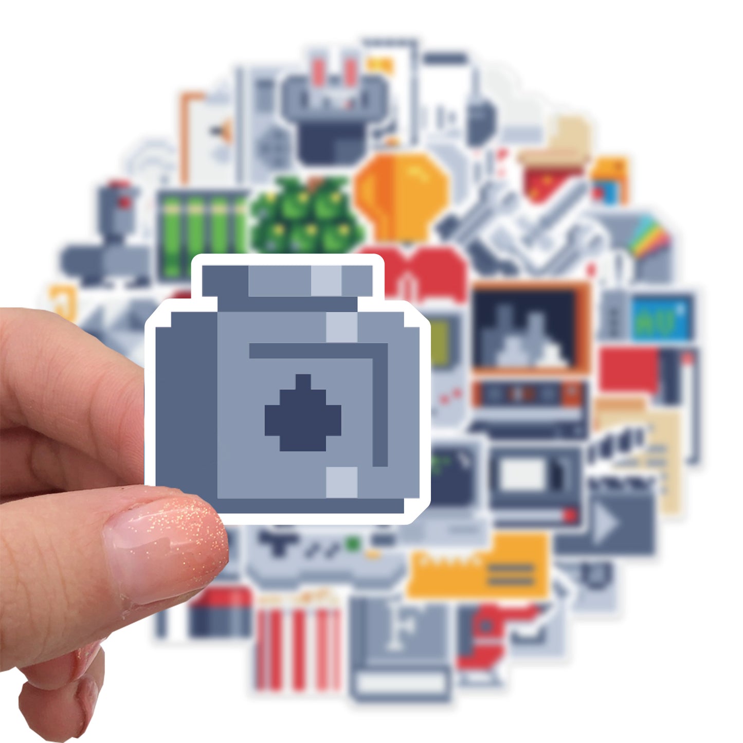 48pcs INS Pixels Style Pack 2 Stickers Computer CD Gamepad