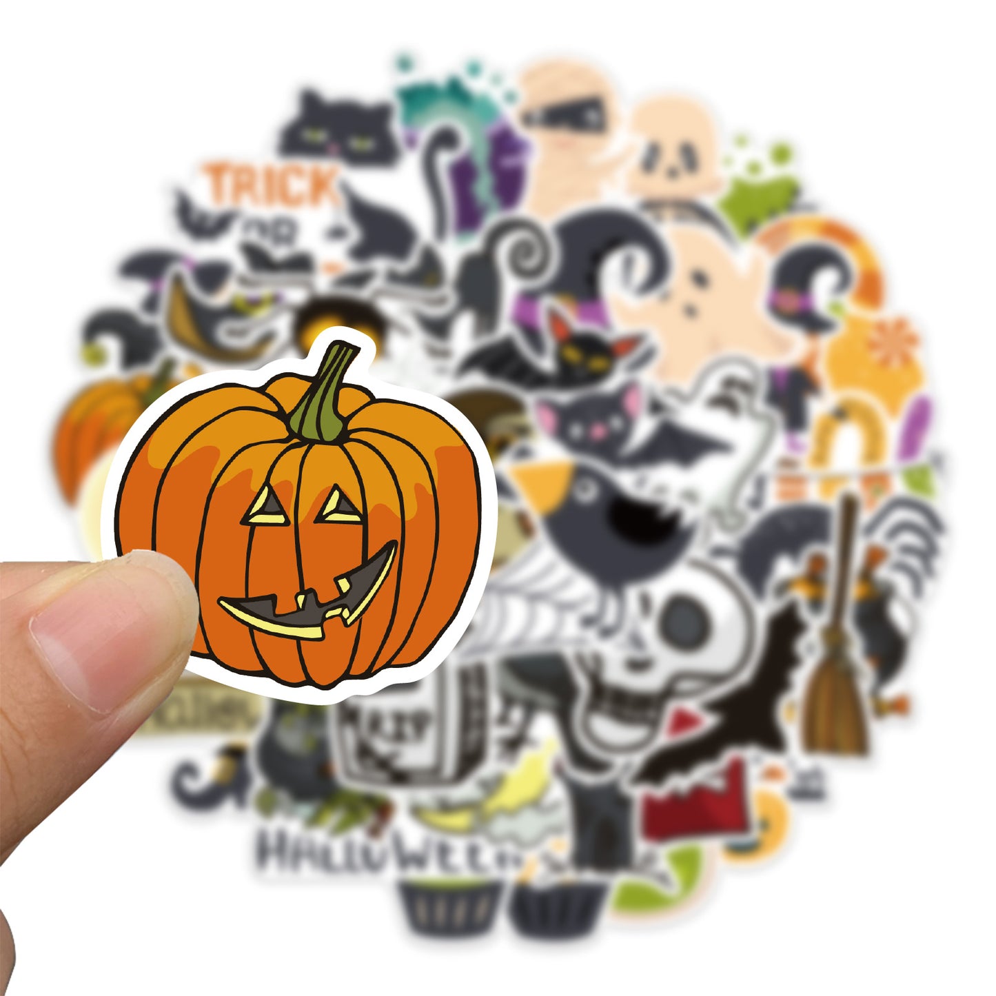 50pcs Halloween Pack 3 Stickers Trick or Treat