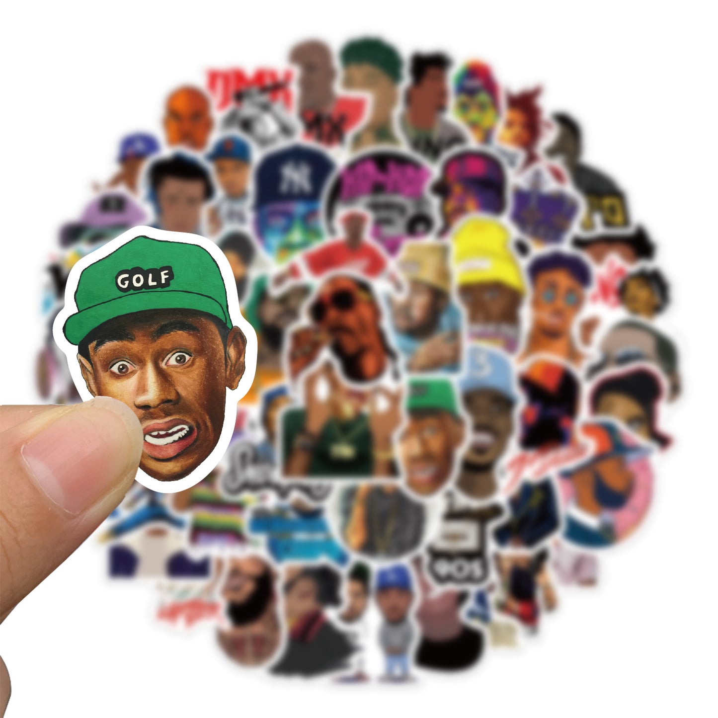 65pcs East West Coast Rappers Stickers
