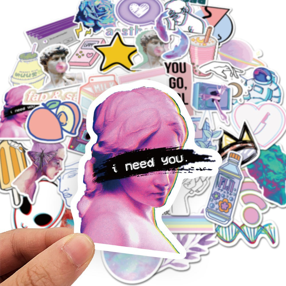 50pcs Abstract Expressionism Stickers