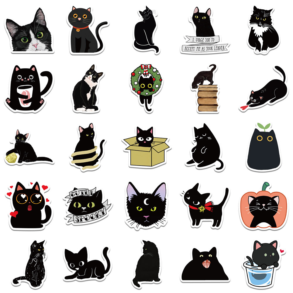 50pcs Black Cat 2 Stickers