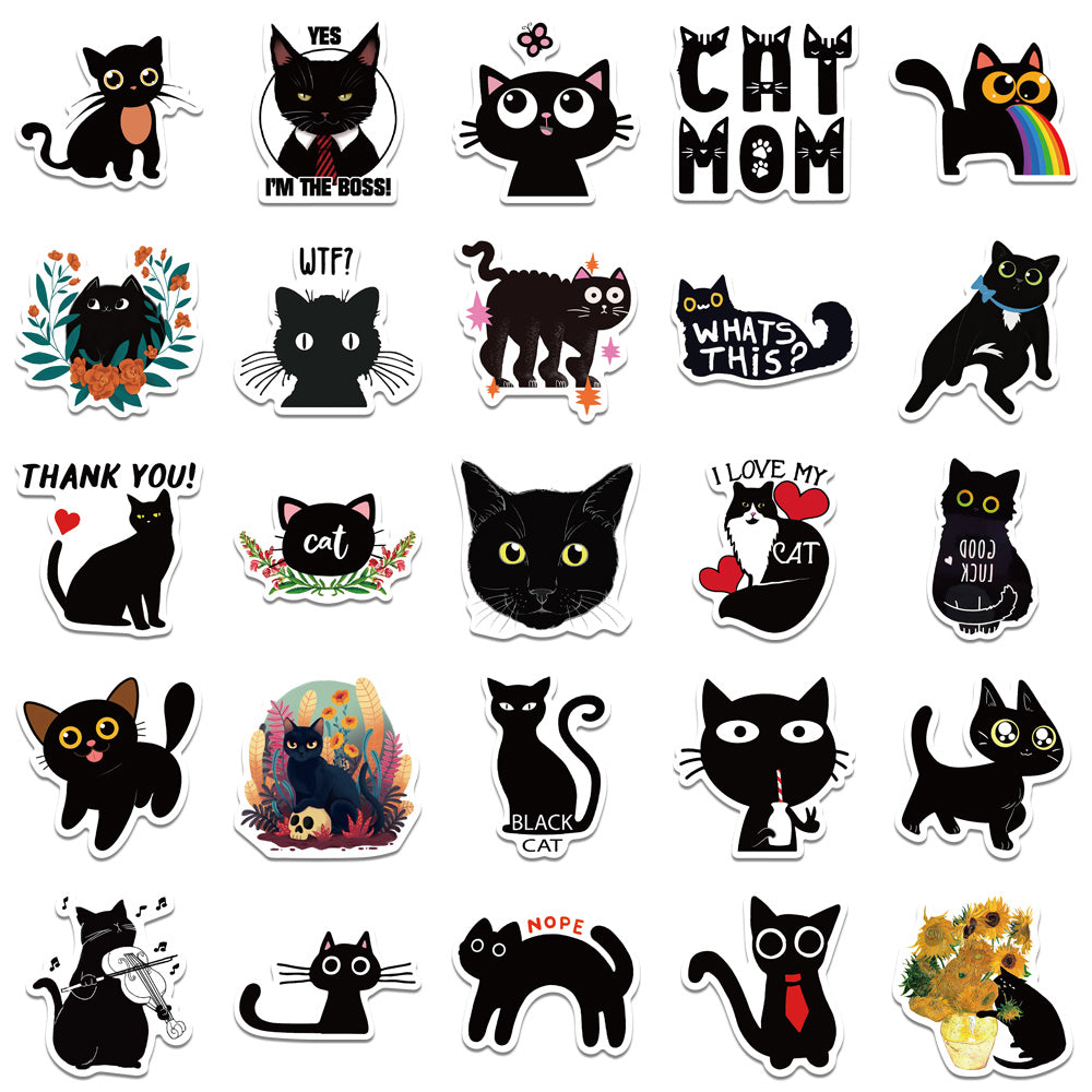 50pcs Black Cat 2 Stickers