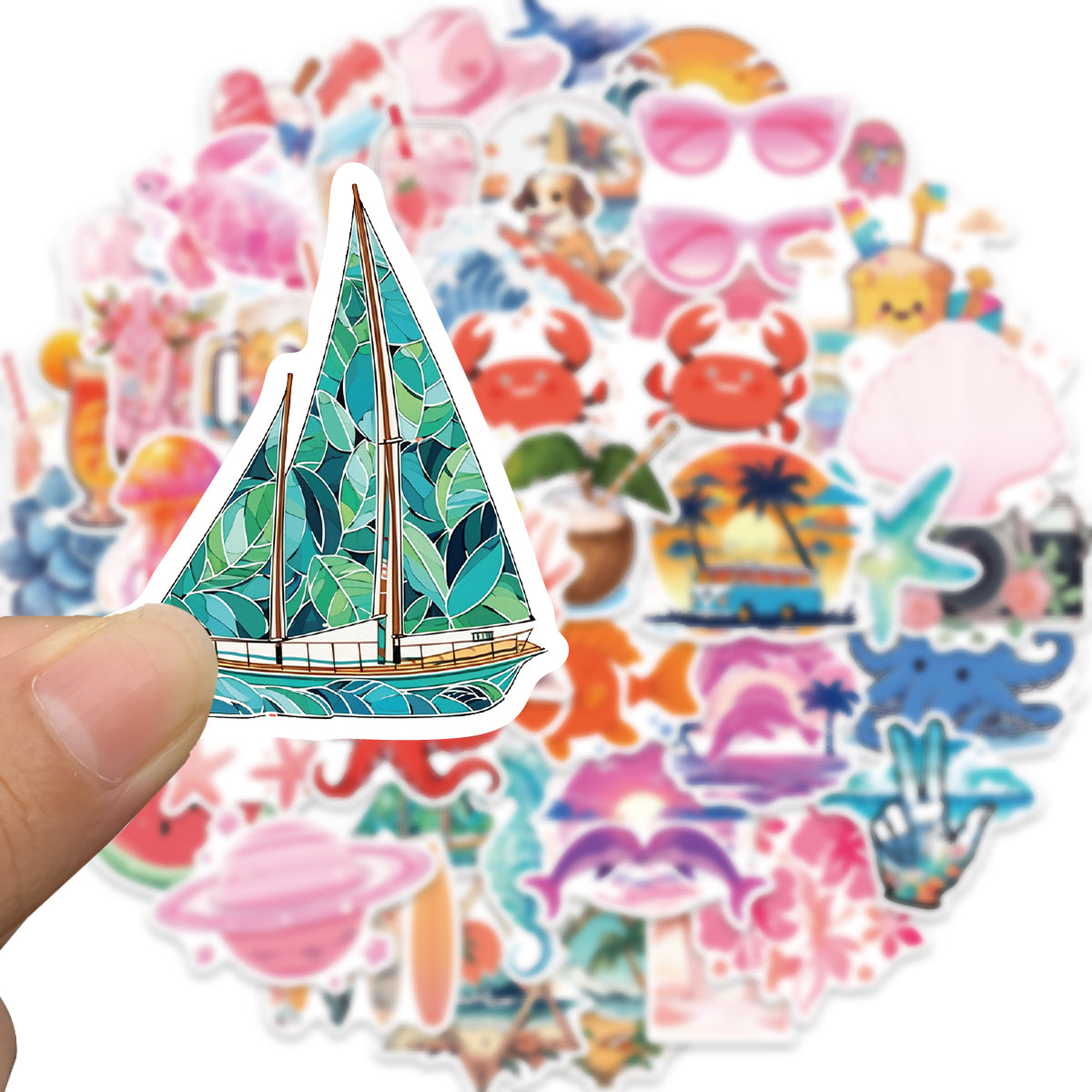 50pcs Beaches Skateboard Starfish Coco Stickers