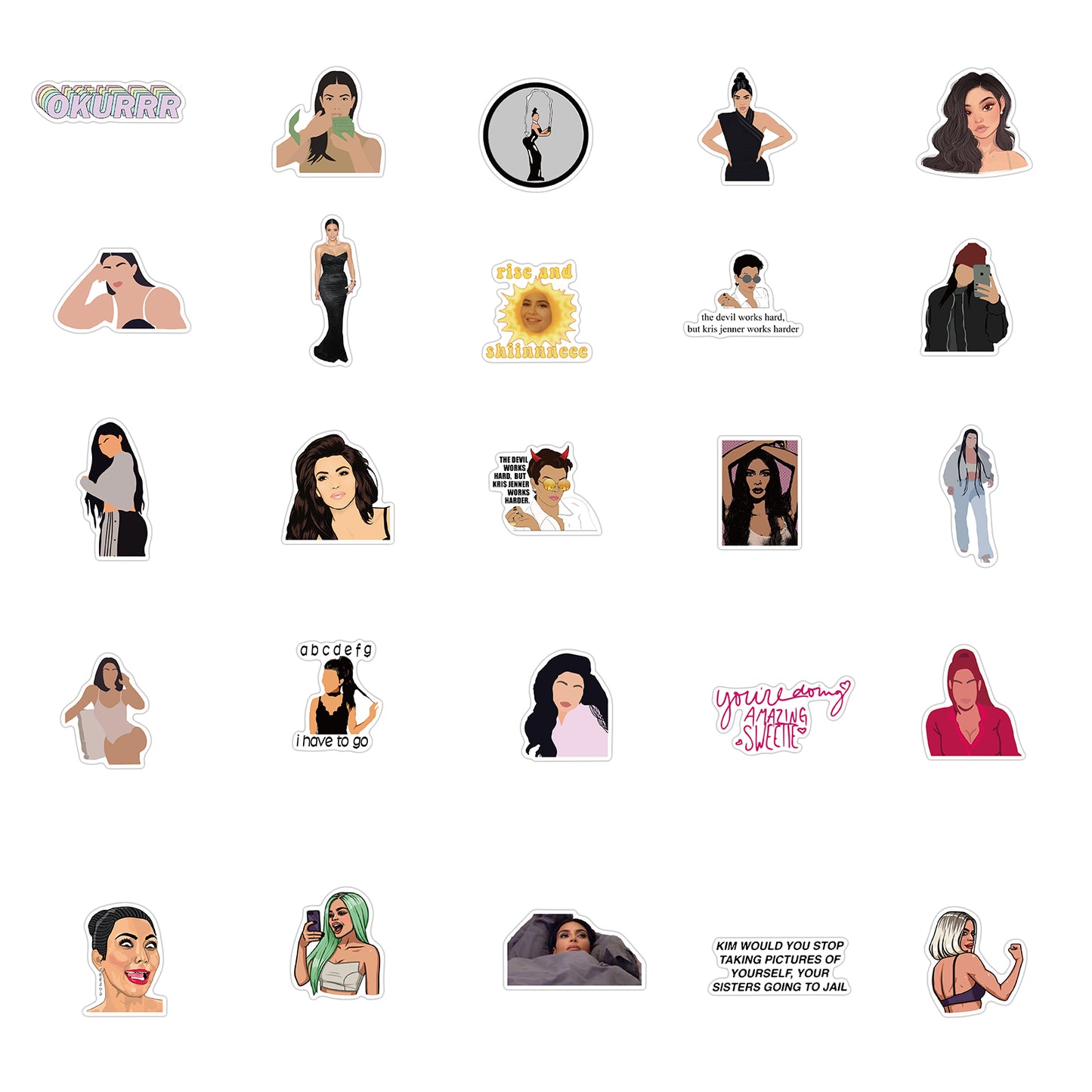 50pcs Kim Kardashian Stickers