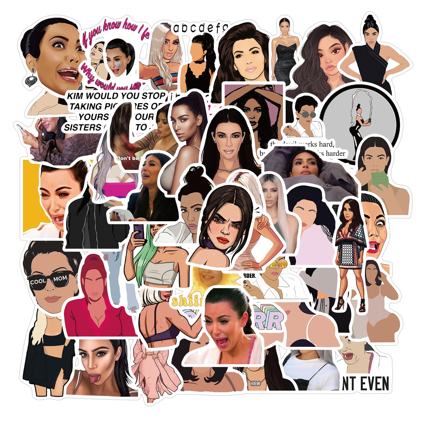 50pcs Kim Kardashian Stickers