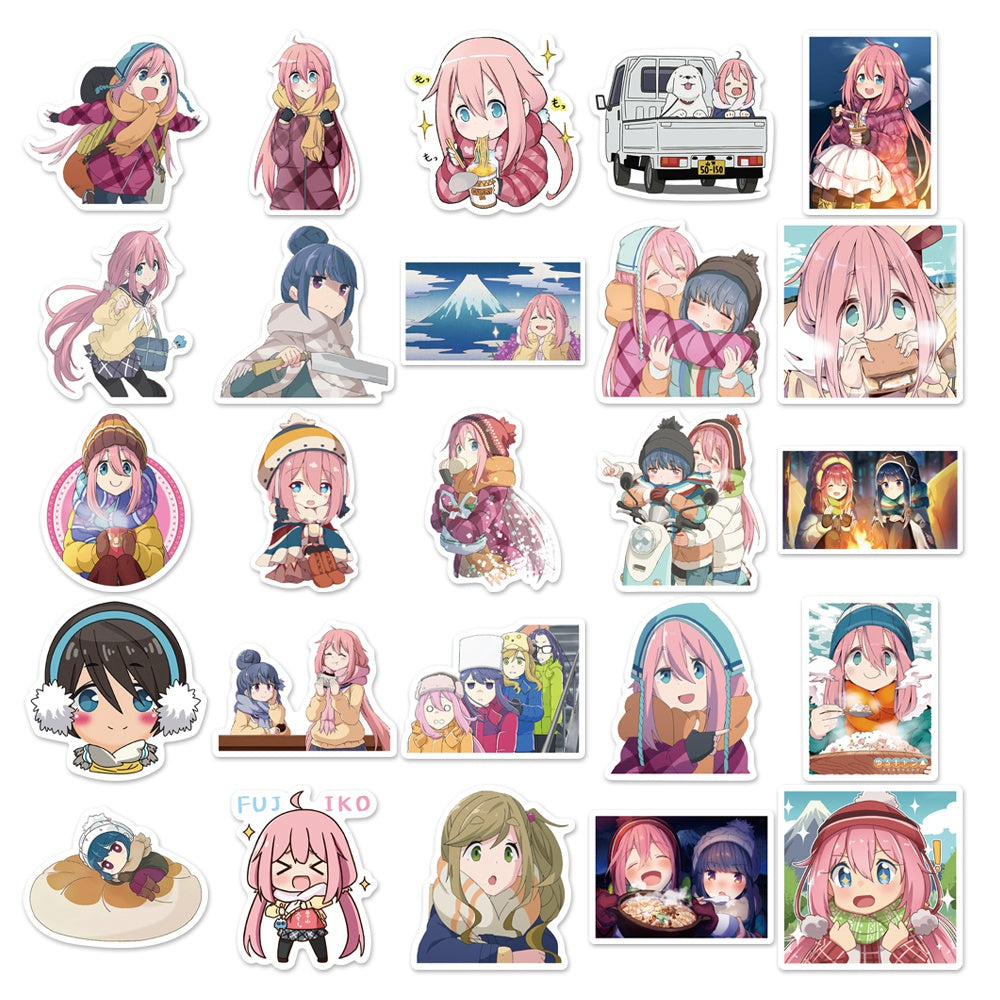 50pcs Laid Back Camp Stickers