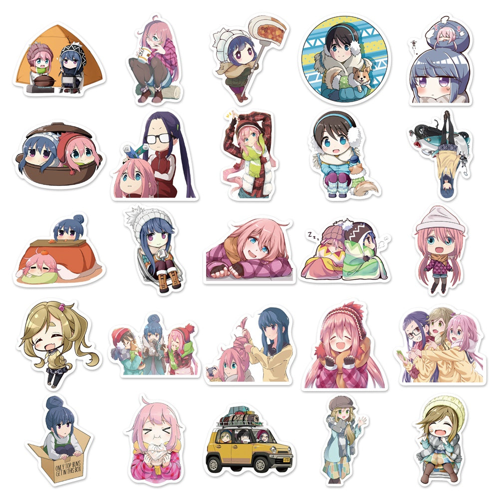 50pcs Laid Back Camp Stickers