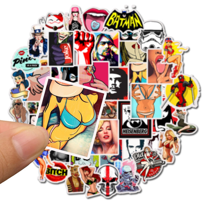 50pcs Fashion Sexy Girl Stickers