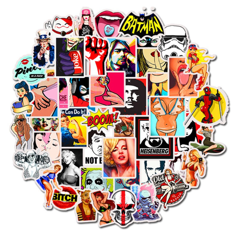 50pcs Fashion Sexy Girl Stickers Au Sticker World