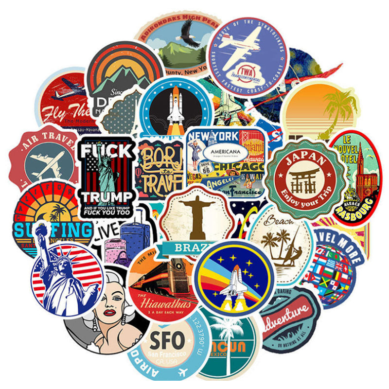 50pcs Air Travel Stickers