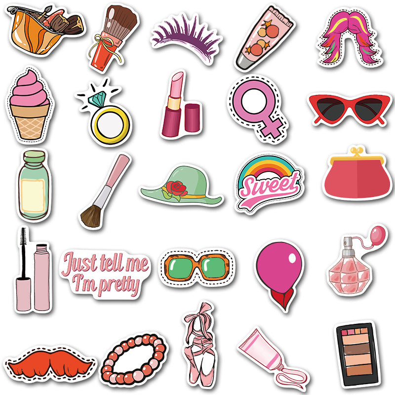 50pcs Girls Makeup Stickers
