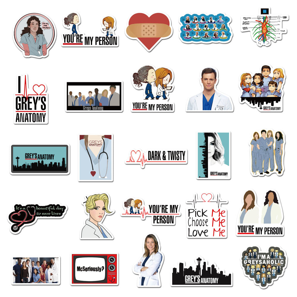 50pcs Grey's Anatomy Stickers