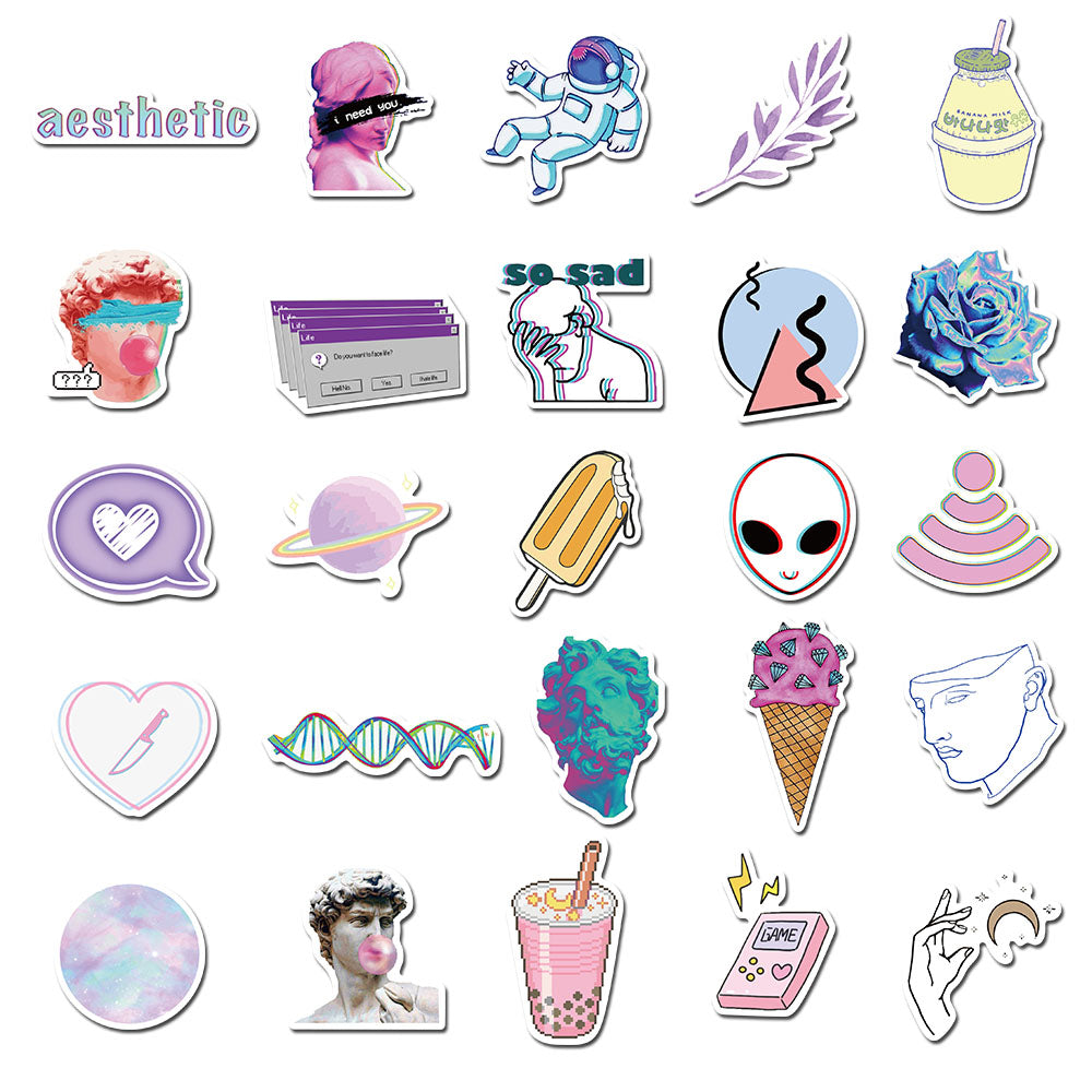 50pcs Abstract Expressionism Stickers