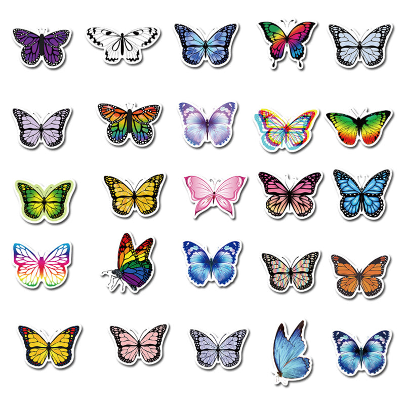 50pcs Butterfly Stickers