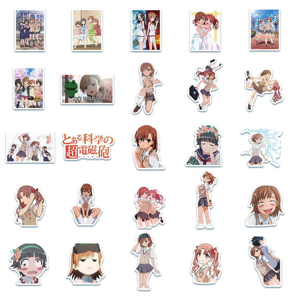 50pcs A Certain Scientific Railgun Stickers