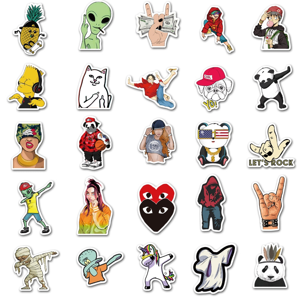 50pcs Hip Hop Hippie 1 Stickers