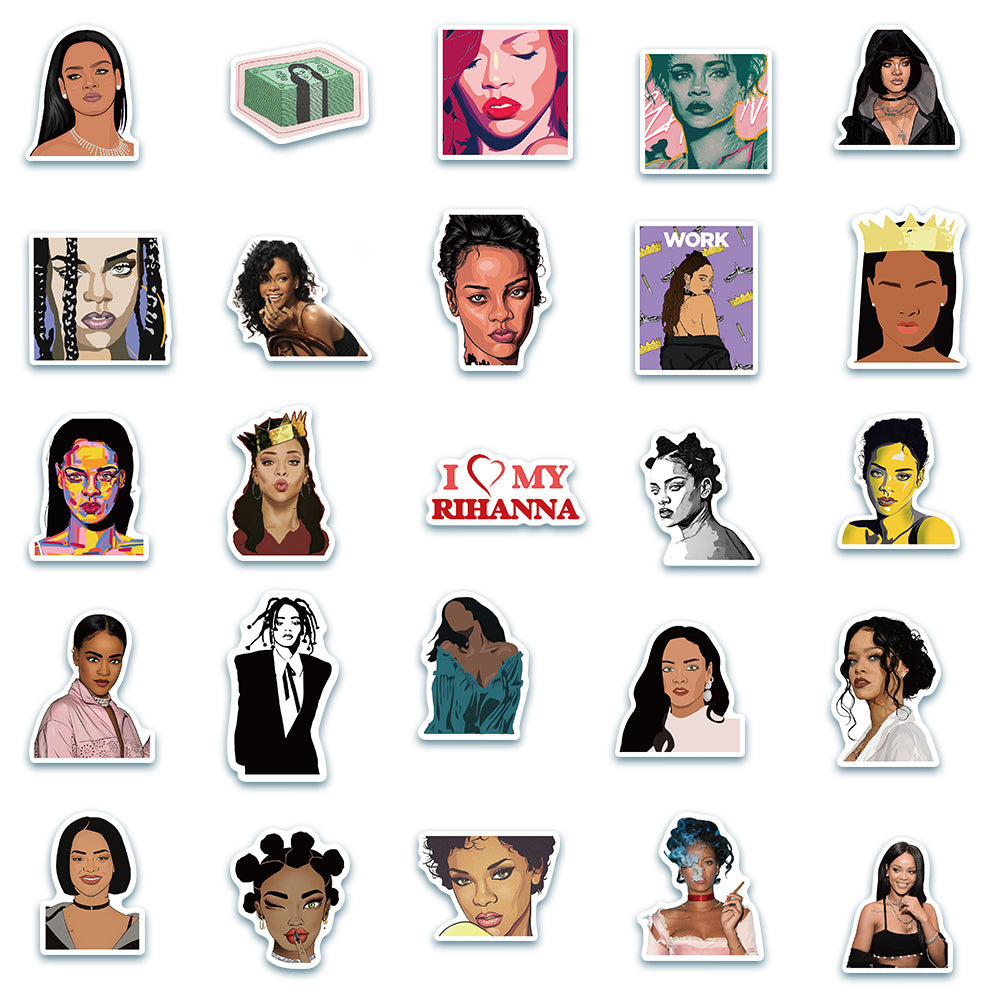50pcs Rihanna Stickers