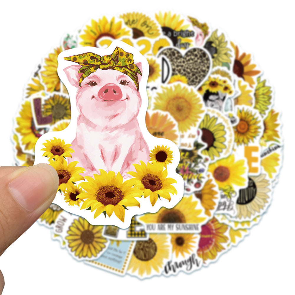 50pcs Sunflower 3 Stickers