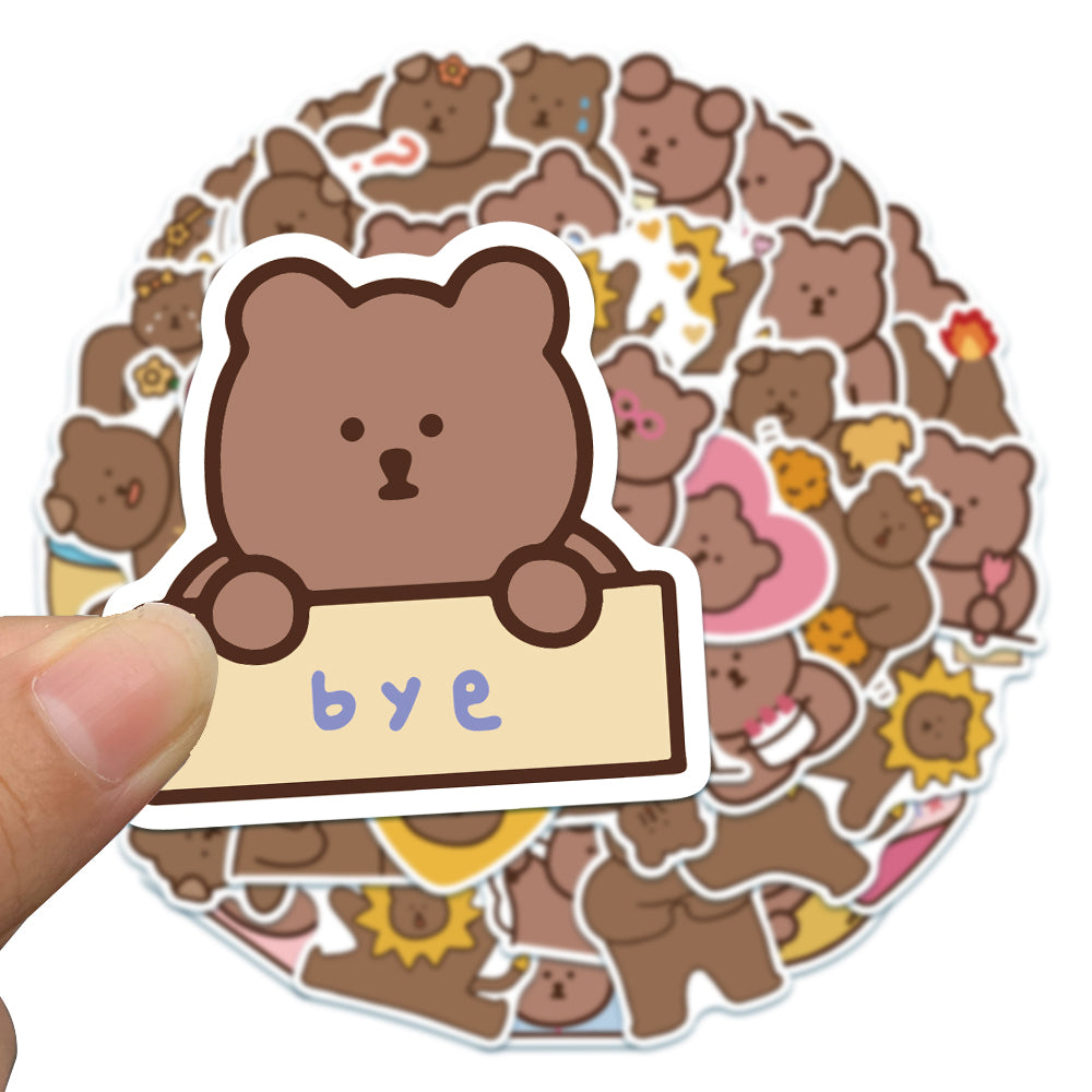 50pcs Brown Bear Stickers