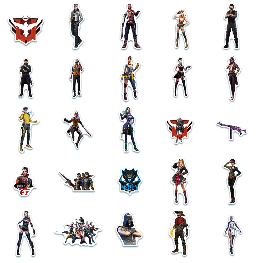 50pcs Free Fire Stickers