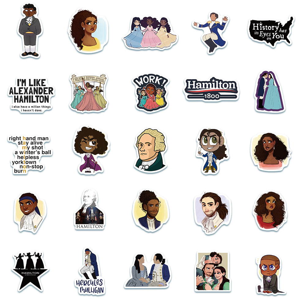 50pcs Hamilton 1 Stickers