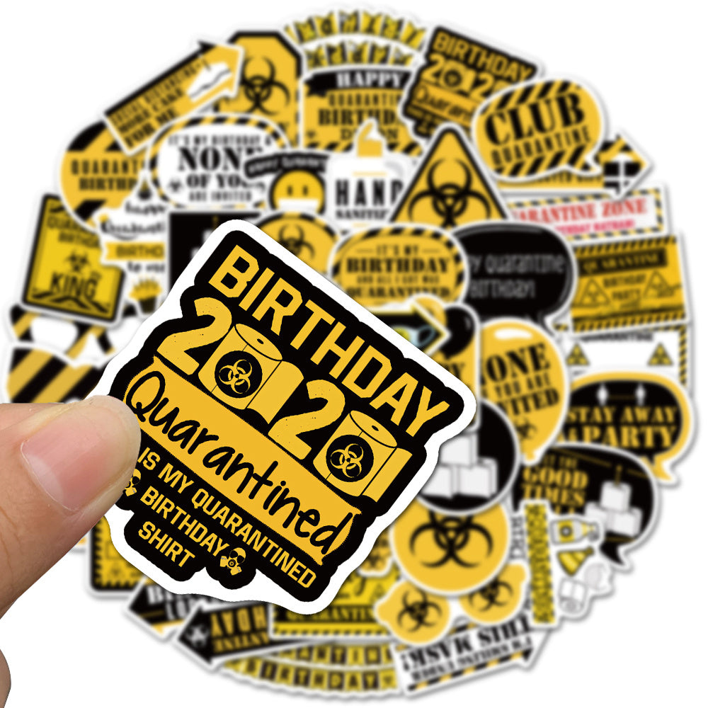 50pcs Quarantine Birthday Party Stickers
