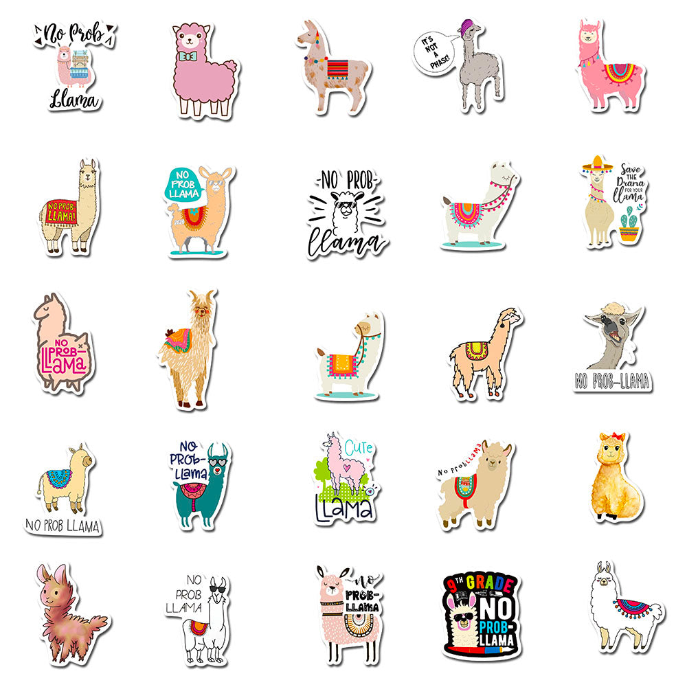 50pcs Alpaca Stickers