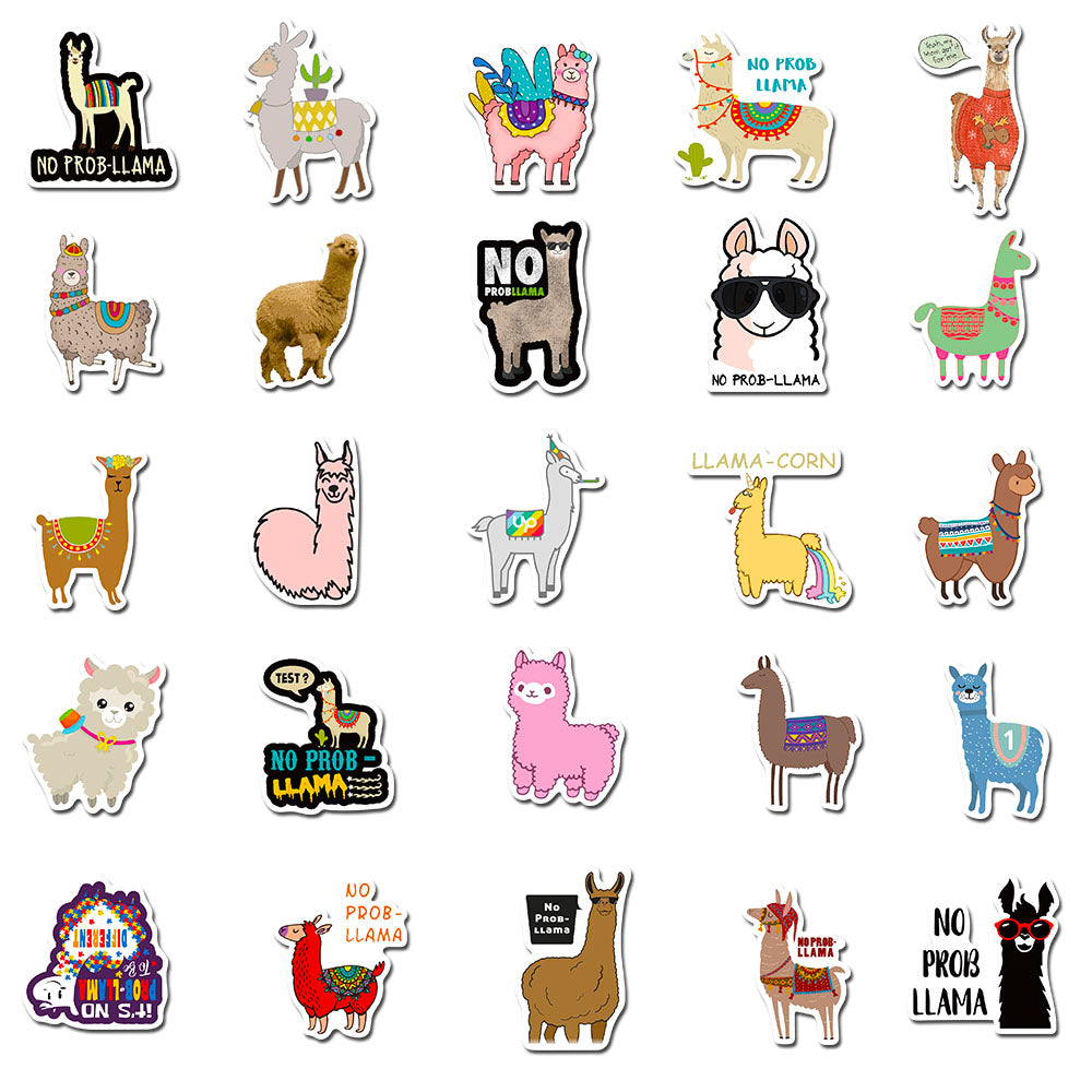 50pcs Alpaca Stickers