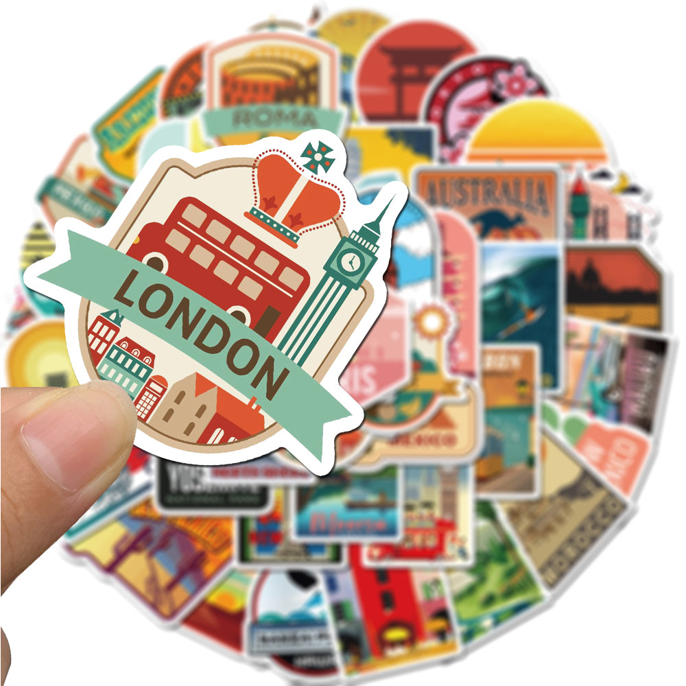 50pcs City Travel Stickers