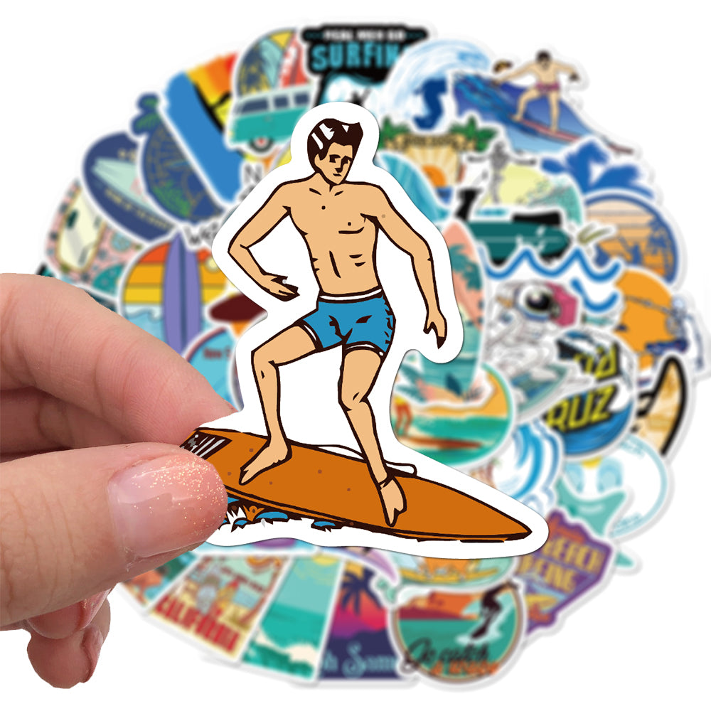 50pcs Surfing Summer Stickers