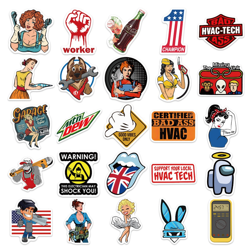 50pcs Retro Style 2 Stickers