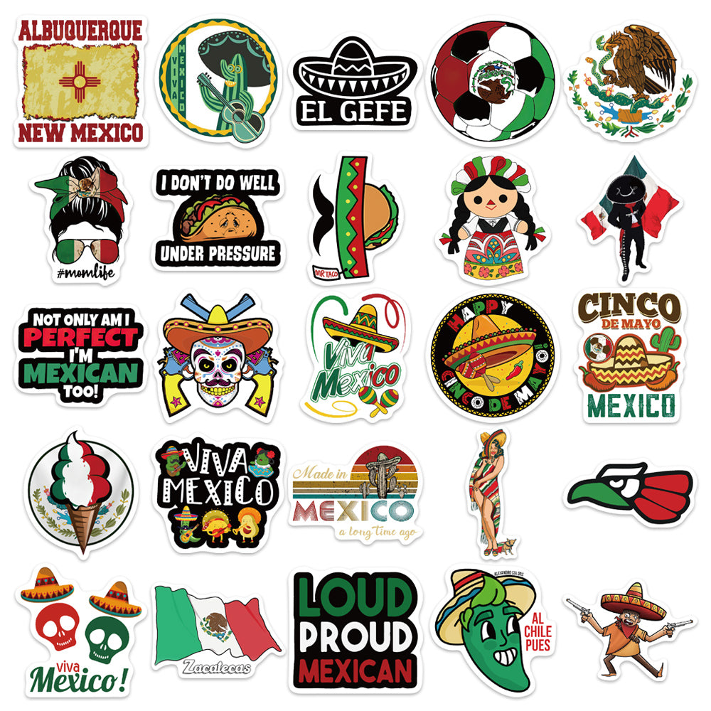 50pcs Mexican Style 1 Stickers