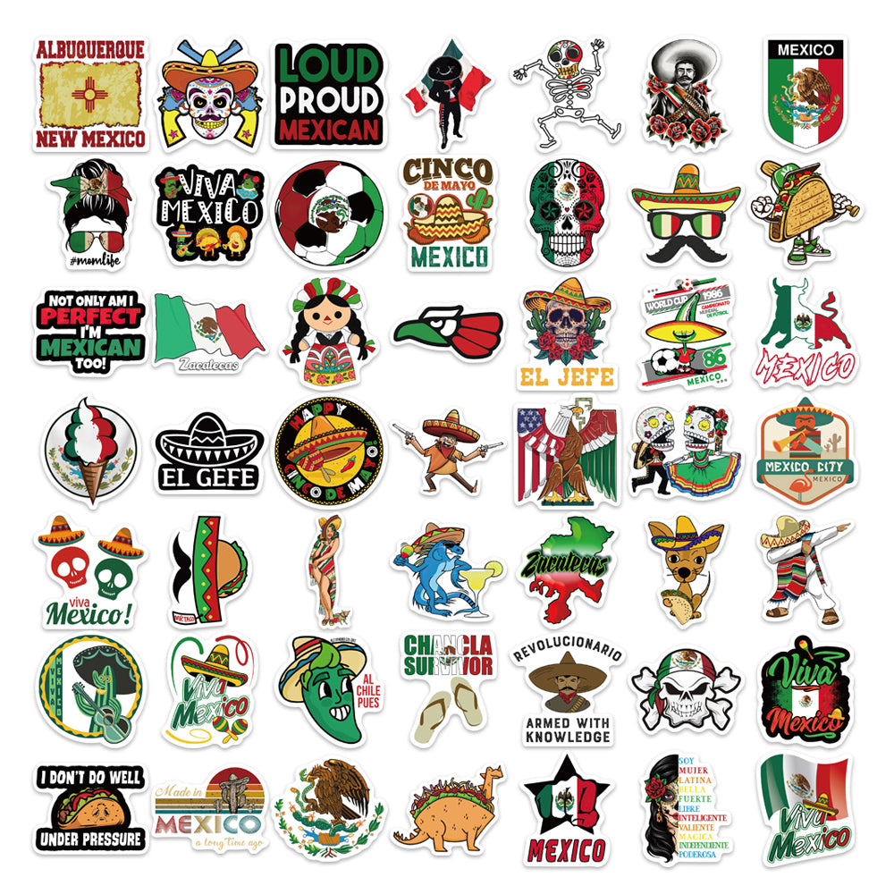 50pcs Mexican Style 1 Stickers
