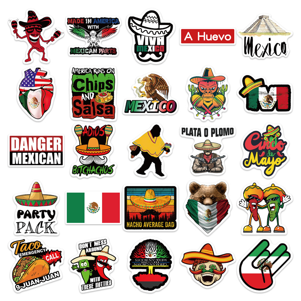 50pcs Mexican Style 2 Stickers