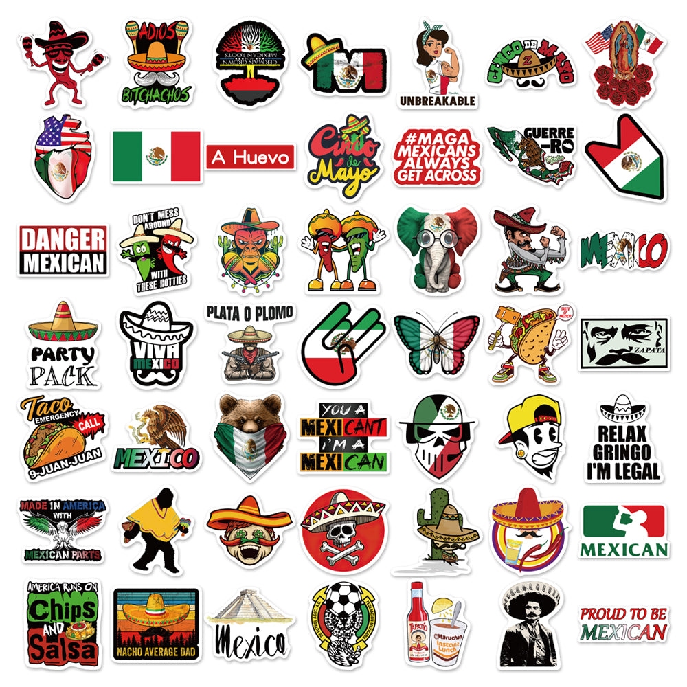 50pcs Mexican Style 2 Stickers