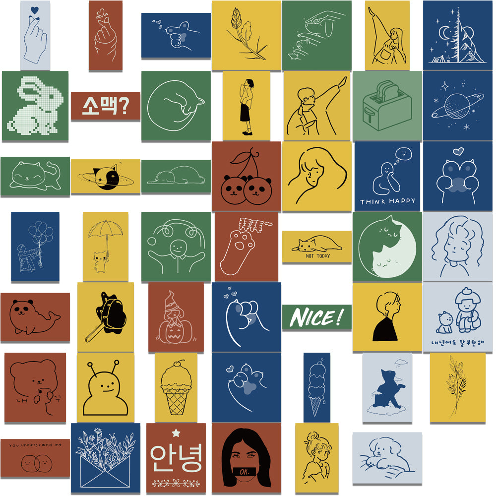 45pcs Drawing Ins Stickers