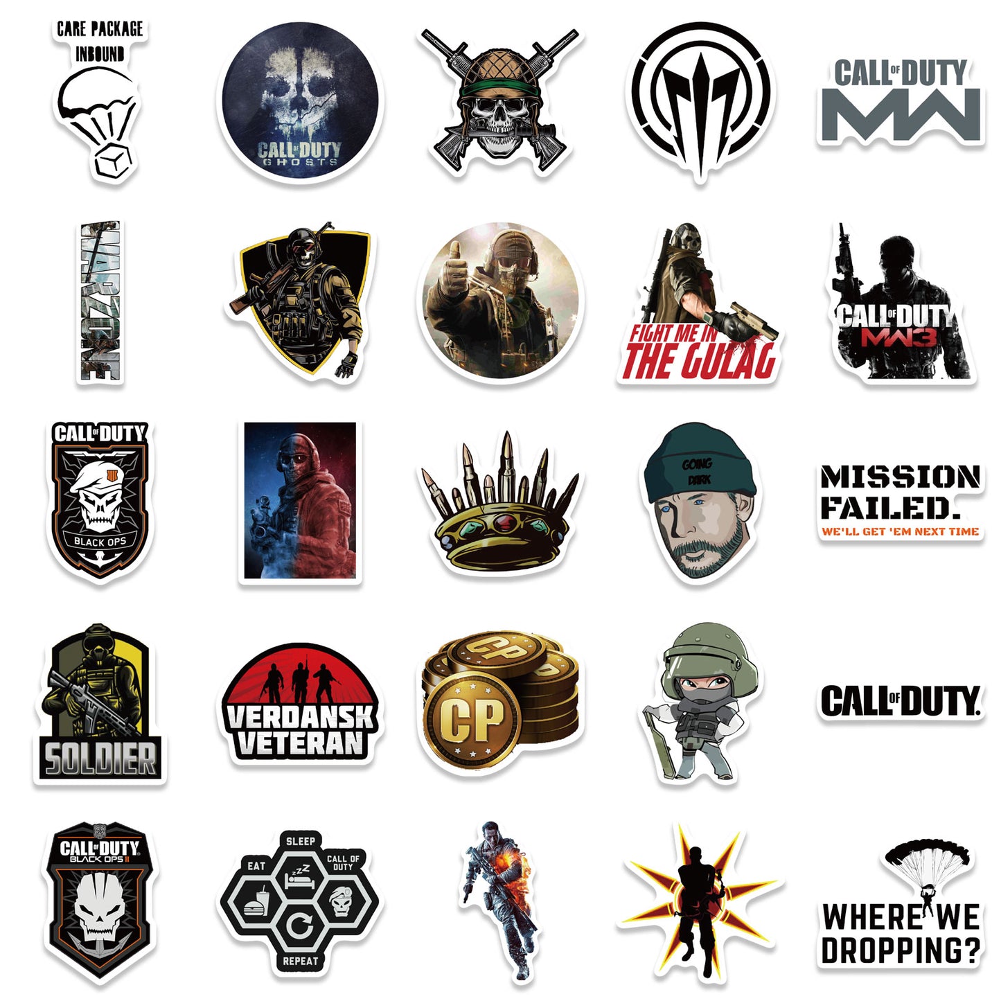 50pcs Call of Duty 1 Stickers