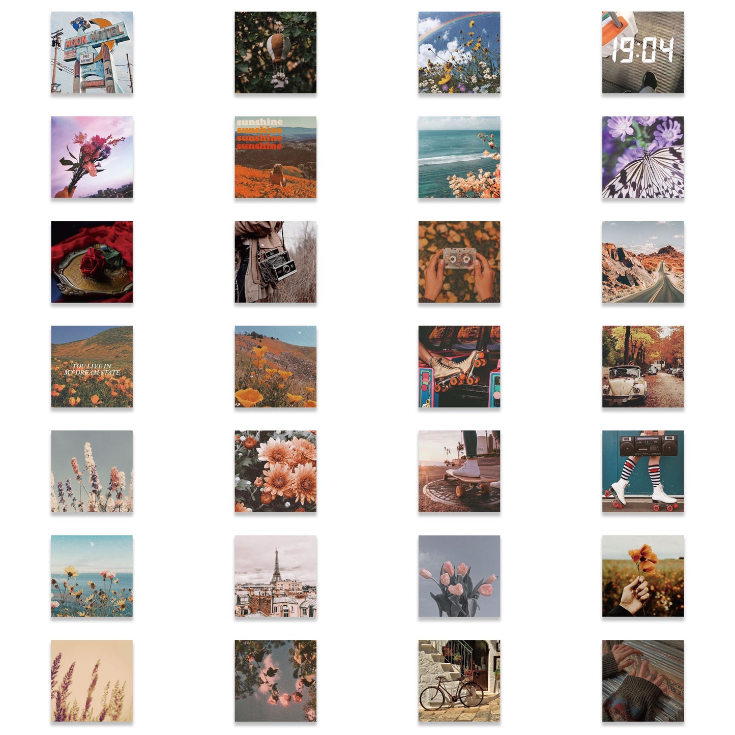 56pcs Retro Landscape Stickers