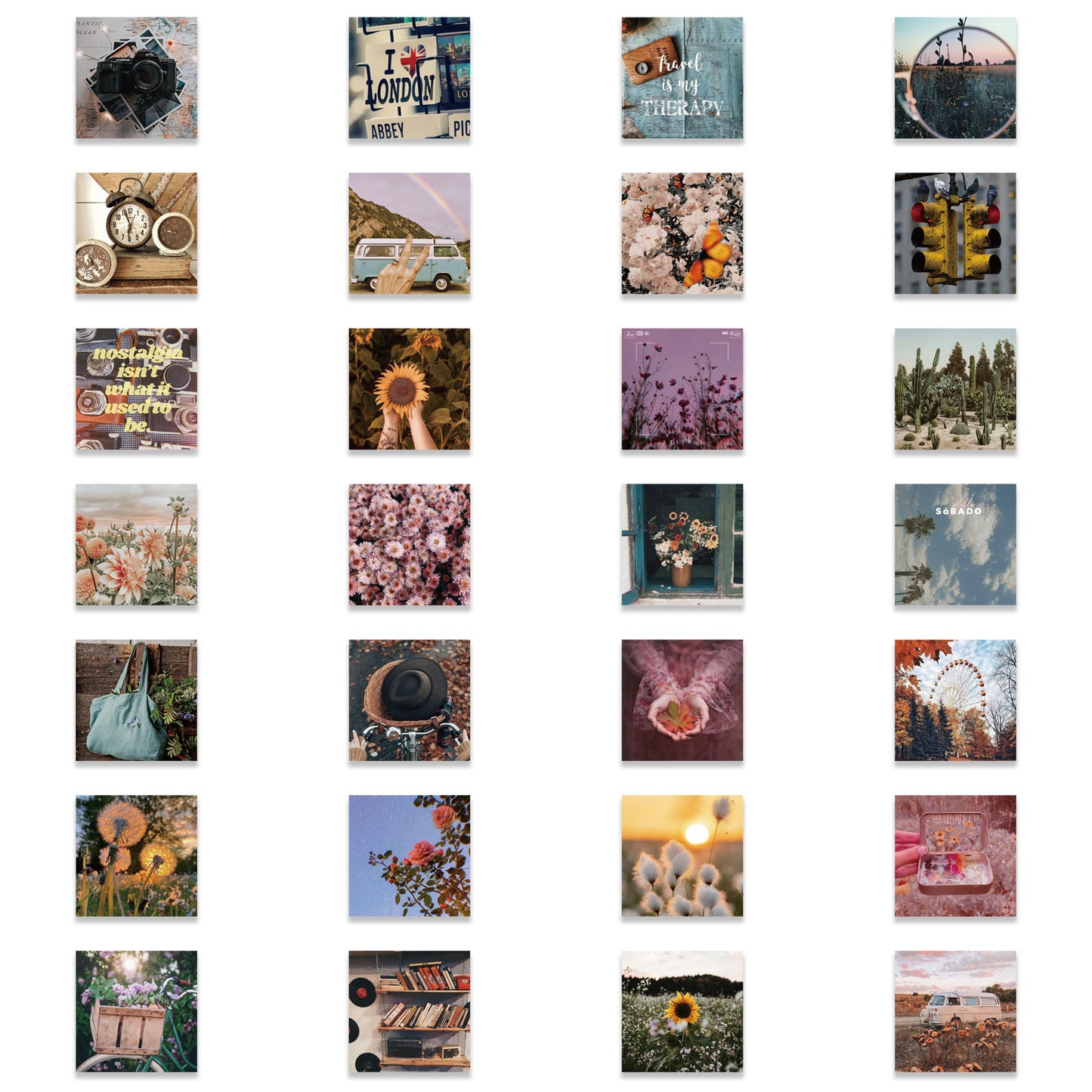 56pcs Retro Landscape Stickers