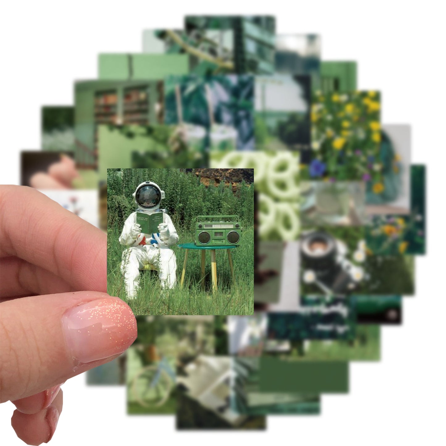 56pcs Green Landscape Stickers
