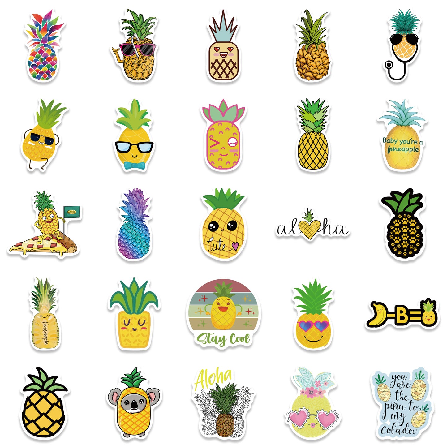 50pcs Pineapple 1 Stickers