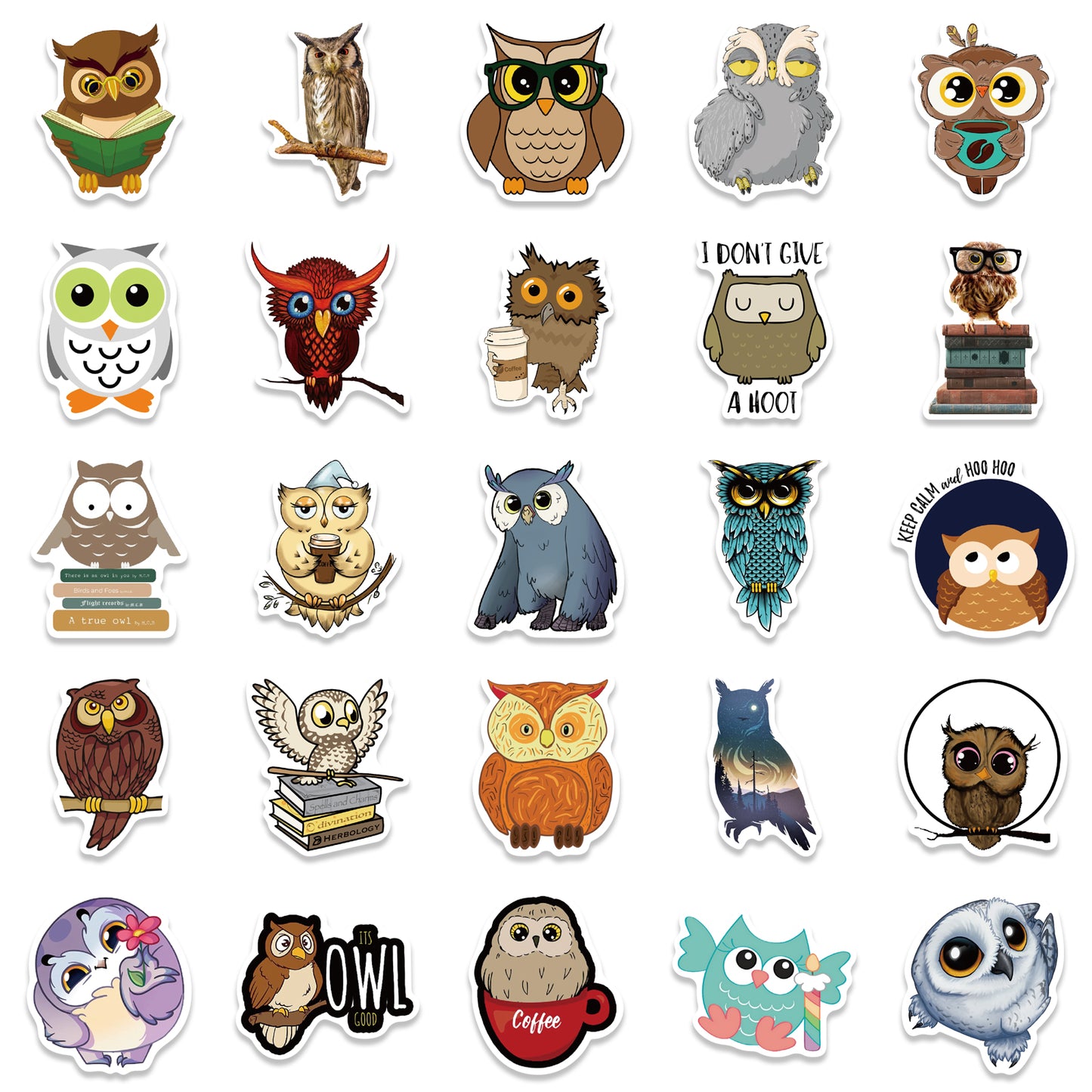 50pcs Owls 2 Stickers